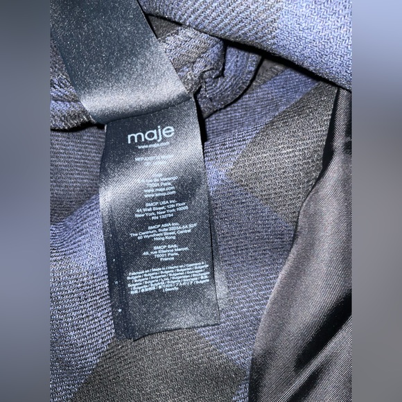 NWT Maje Blue Checkered Mini Skirt NWOT Size 36 - Picture 7 of 10